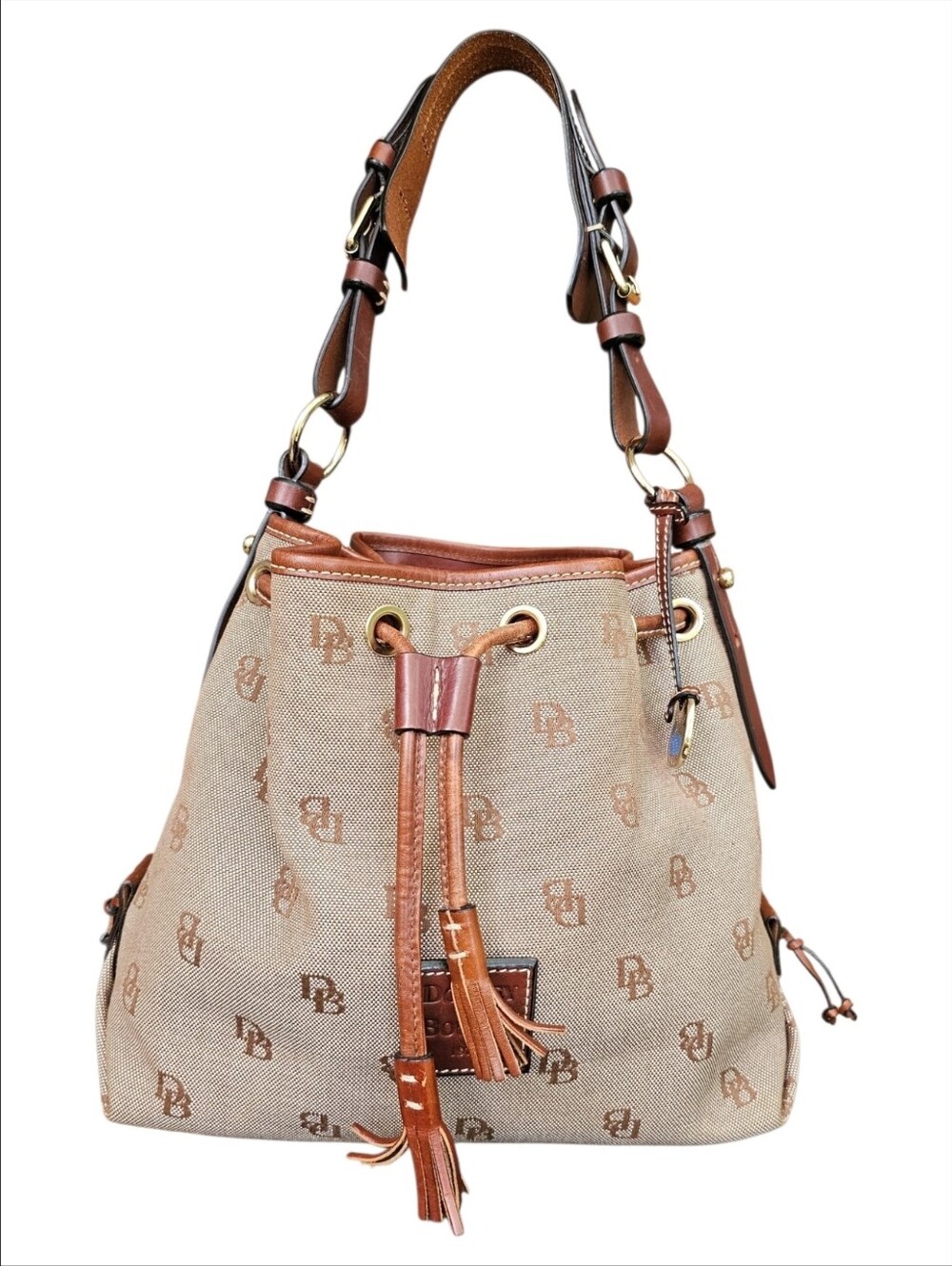 Dooney & Bourke Monogram Drawstring Bucket Bag